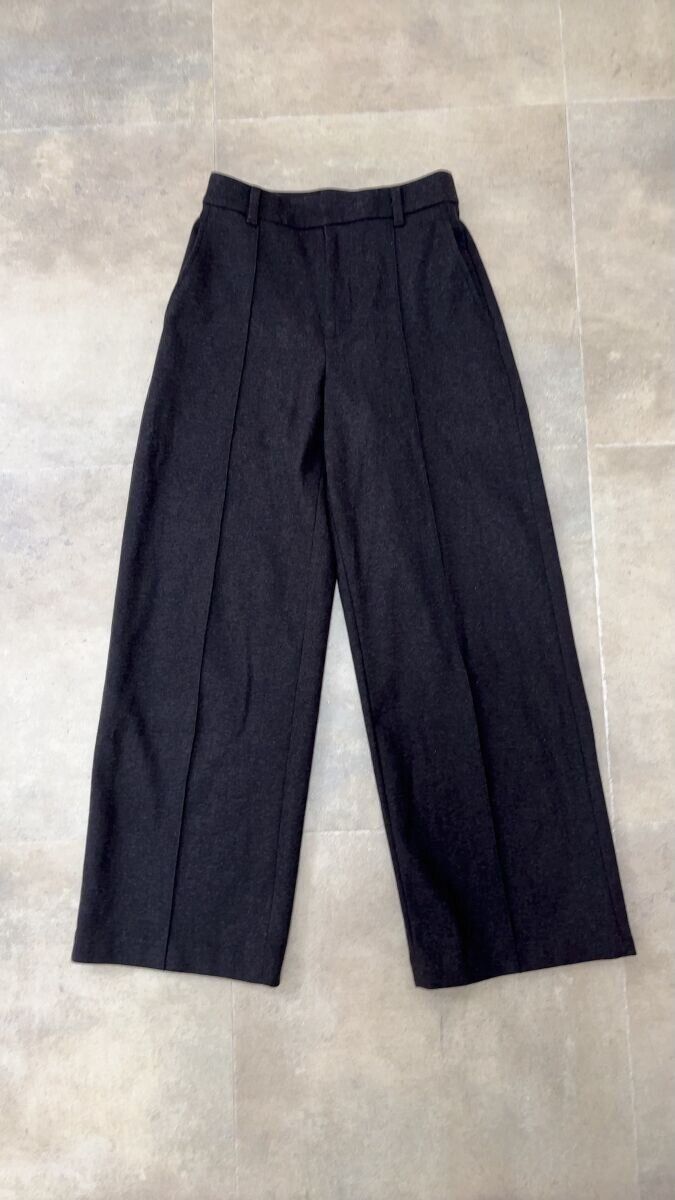 ユニクロブラッシュドジャージーワイドパンツ DARK BROWN