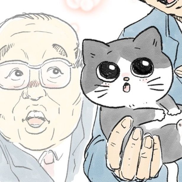 子猫は可愛いのに、中のおじさんはこんな顔をしてる!! 画像提供：やじま(@yajima_en)