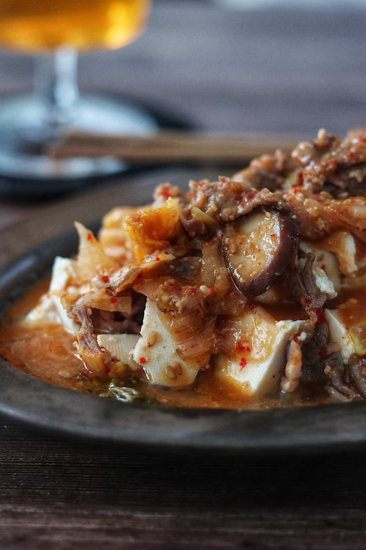韓国風牛キムチ豆腐2