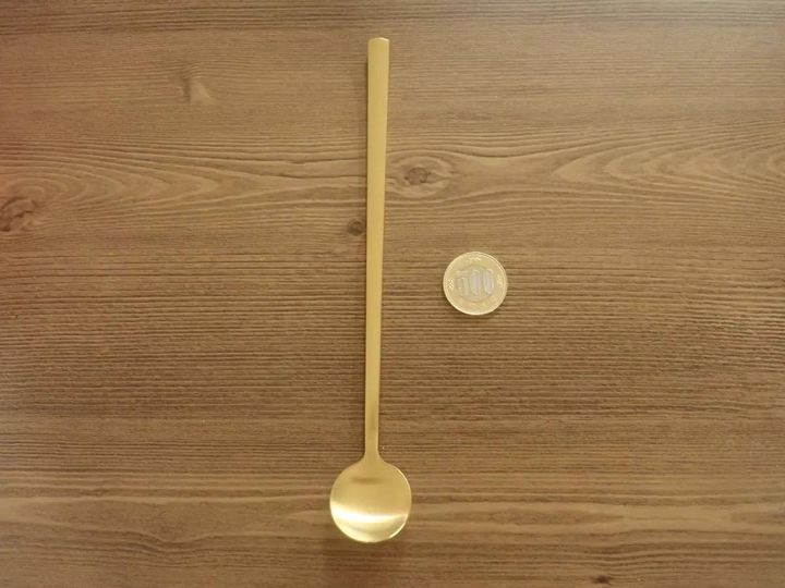 DAISO(ダイソー)：マドラースプーン(ゴールドカラー)