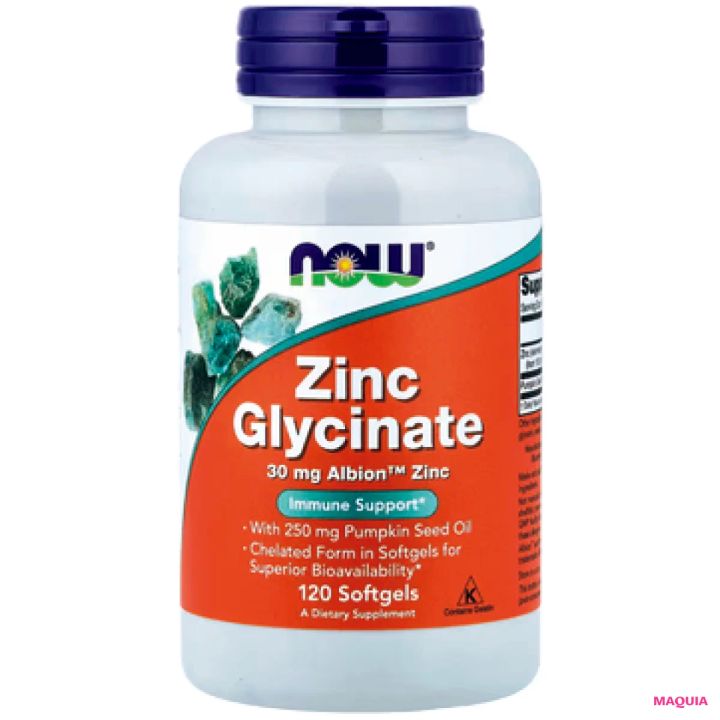 滝沢眞規子さんの「インナーケア」 NOW Foods グリシン亜鉛 ソフトジェル