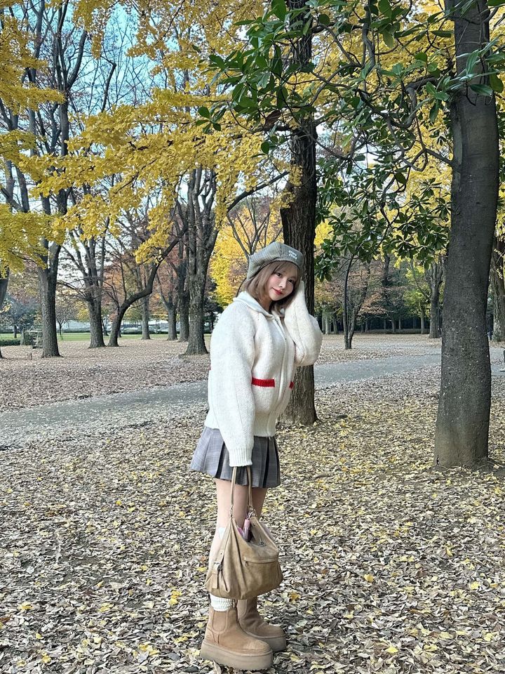 低身長コーデ①ムートンブーツ