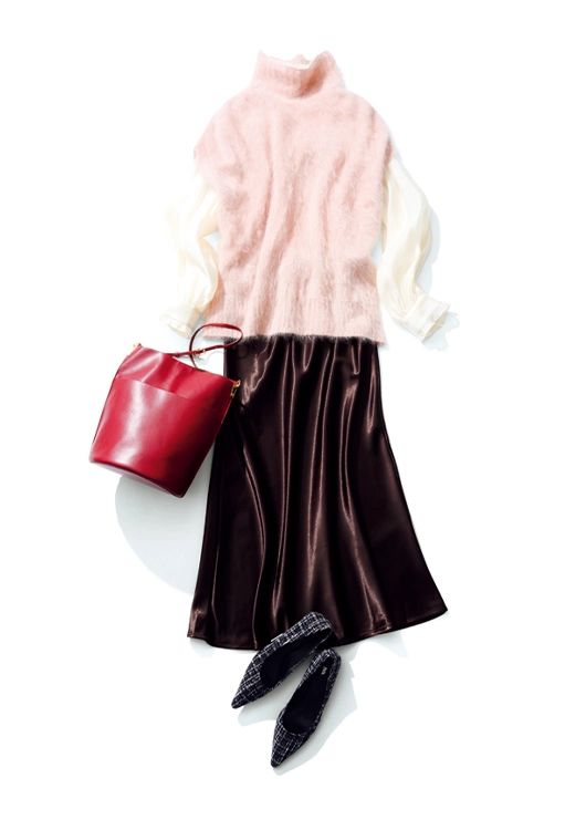 【毎日コーデ】ベーシックカラーとの相性抜群なピンクベストをアクセントに