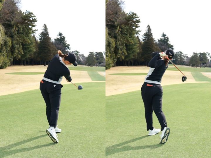 250ヤード近く飛ばす女子プロのスイング解説！強烈パワーフェードの打ち方とは？