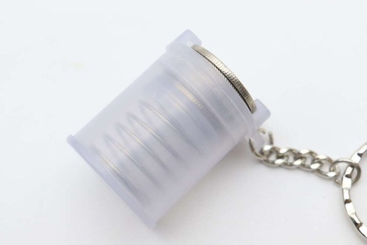 コイン収納キーホルダー（バネ式） 中身が見える