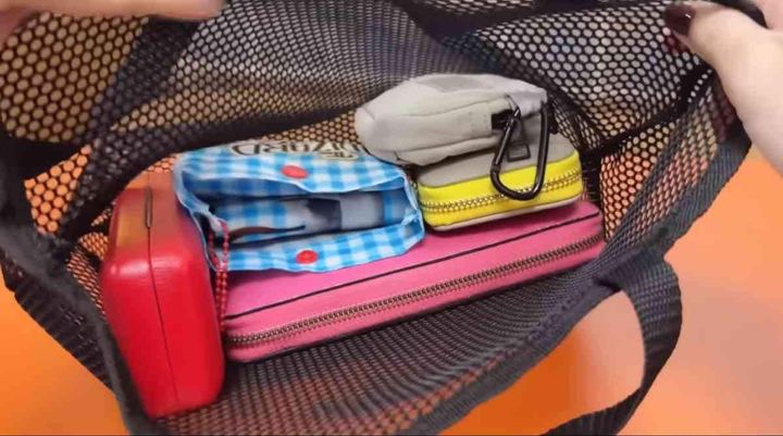 ダイソーのメッシュミニトートバッグ