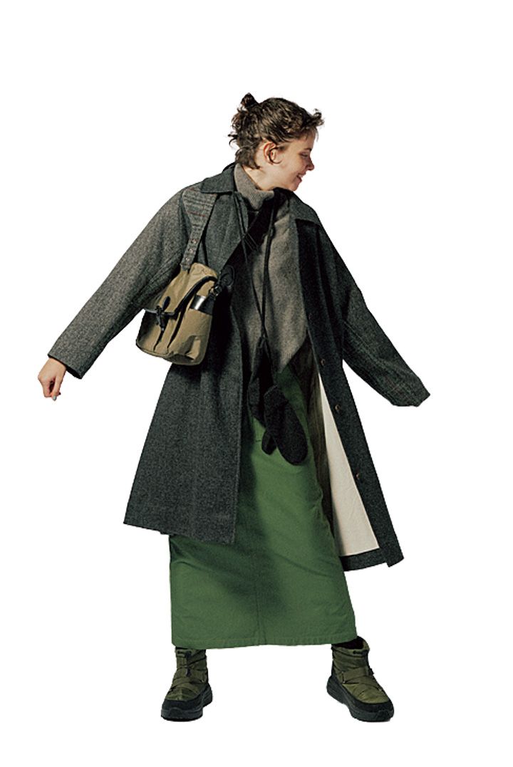 洒落感がすごい！カーキとグレーを大人っぽくまとめたコーデ【本日のFUDGE GIRL-2月9日】