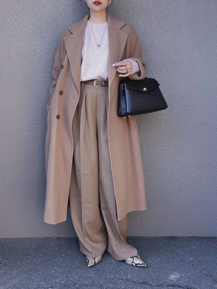 ロングコートコーデ1