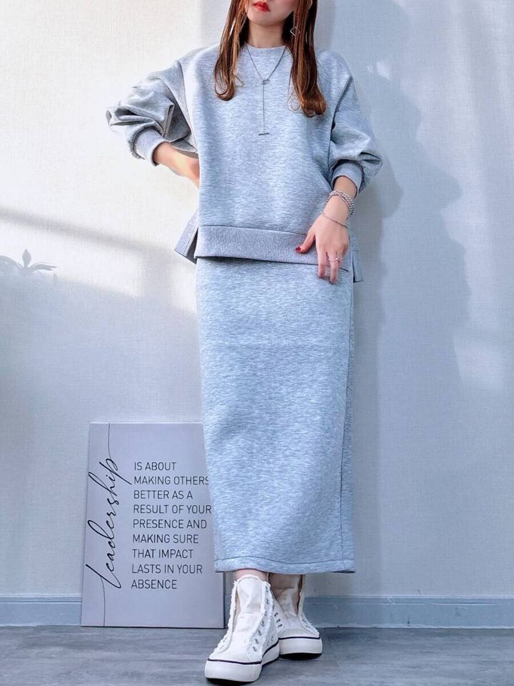 GUパフスウェットセットアップコーデ