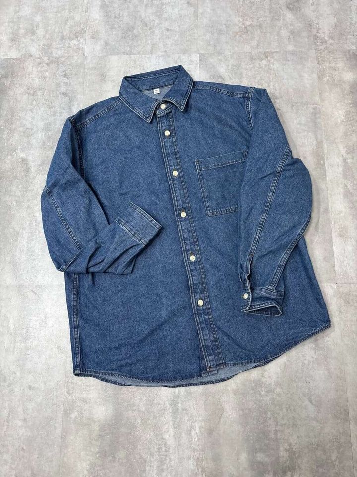 GUデニムオーバーサイズシャツ