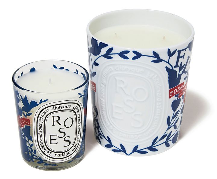 ディプティックの、バレンタインデー限定デザインのローズ キャンドル