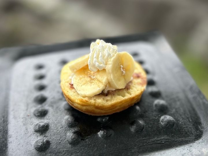 バナナを乗せて出来上がり