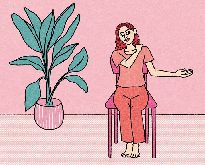 首、肩、肩甲骨まわりの筋肉を柔らかくして、シルエット改善！