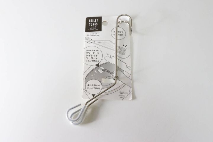 セリアのトイレ用ハンギングステンレストングのパッケージ