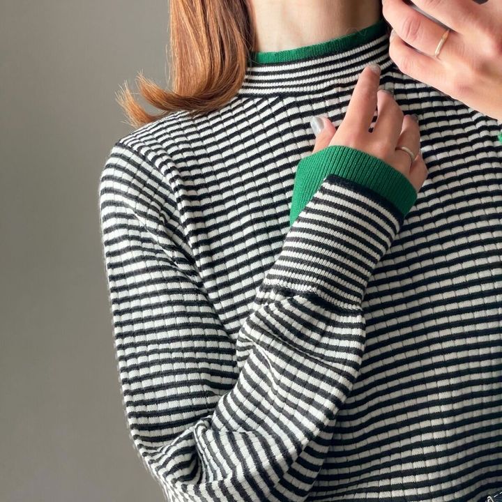 BONLECILLカヌレニット バイカラー部分