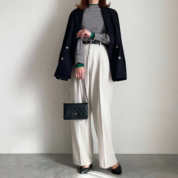 BONLECILLカヌレニットのジャケットコーデ