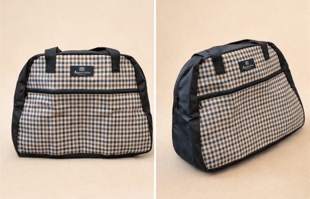 furoku2601-1 Aquascutum アクアスキュータム ボストンバッグ 正面 ポケット付き