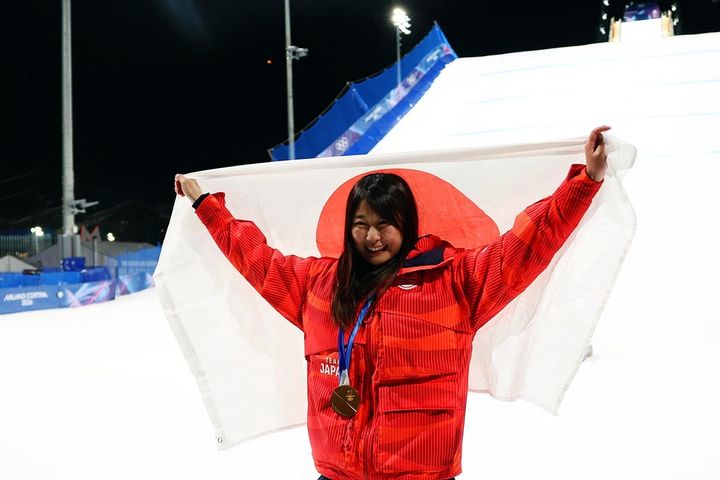 日本女子スノーボード界初の金メダルを獲得した村瀬心椛（C）ロイター