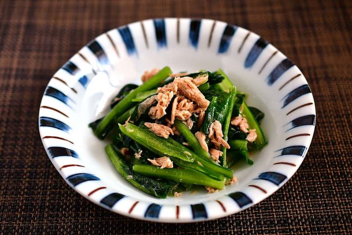 小松菜の浅漬けを使ったツナ和え