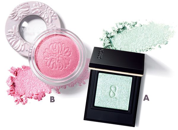 【A】モノ ルック アイズ 【B】シマリング アイカラー