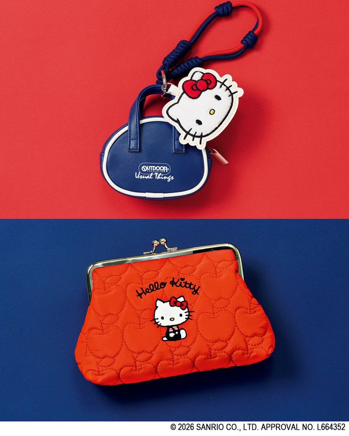 「キティちゃんの“顔形チャーム”に一目惚れ♡」ハローキティ×アウトドアプロダクツの衝撃コラボ！完売前に手に入れたいポーチ2選が可愛すぎる