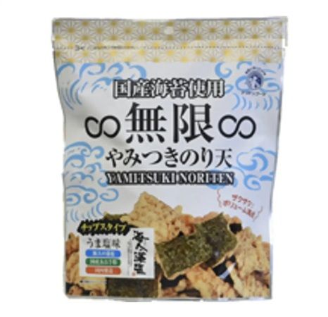 「瀬戸内海産∞無限∞やみつきのり のどぐろだし塩味」発売中。無限に食べられるほど飽きない美味しさ