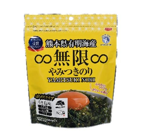「瀬戸内海産∞無限∞やみつきのり のどぐろだし塩味」発売中。無限に食べられるほど飽きない美味しさ