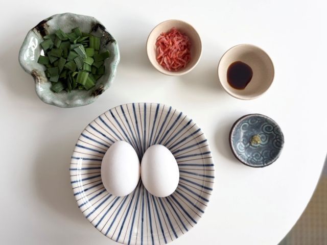 冷えケアの薬膳たまご焼きの材料