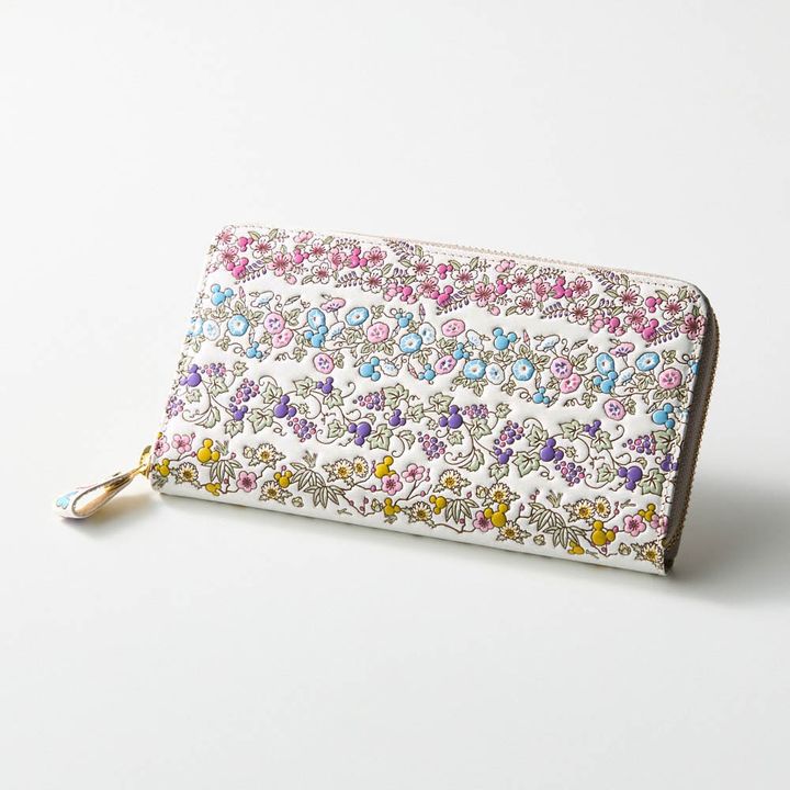 浅草文庫本革長財布 ミッキーモチーフ