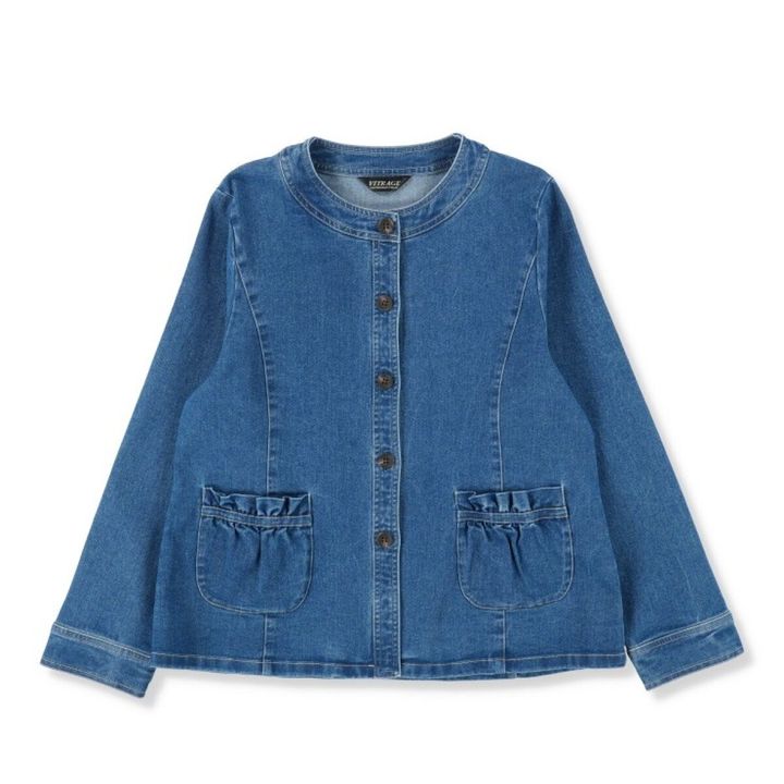 2026しまむら春新作レディースアウターノーカラーデニムジャケット