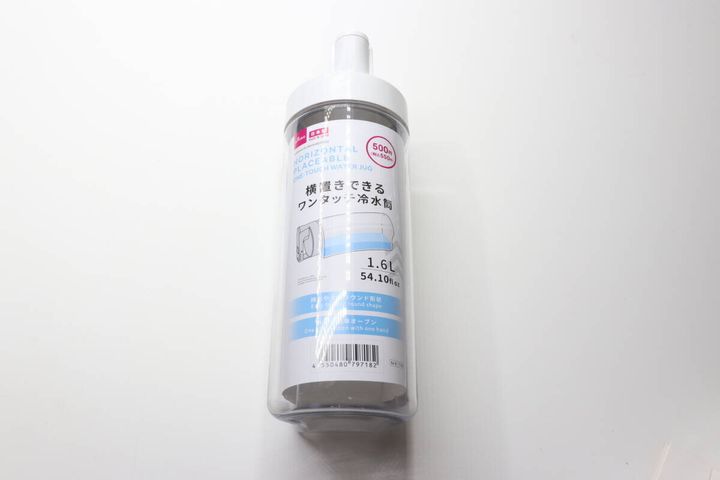 横置きできるワンタッチ冷水筒 ダイソー パッケージ