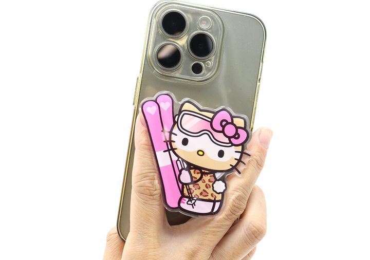 雪焼けハローキティスマホグリップ