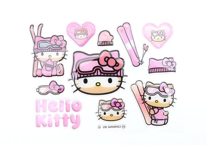 雪焼けハローキティぷっくりピンクシール