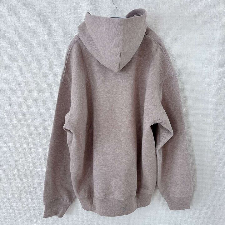 ユニクロスウェットオーバーサイズプルパーカ BEIGE 背面