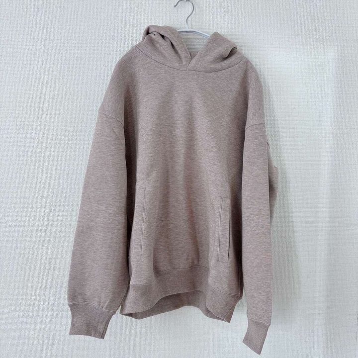 ユニクロスウェットオーバーサイズプルパーカ BEIGE