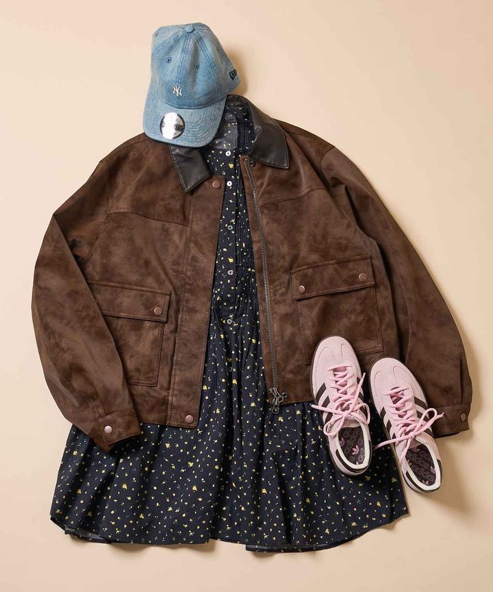 画像: レザレット２WAYショートブルゾン（ブラウン）¥11,880（フリークス ストア）