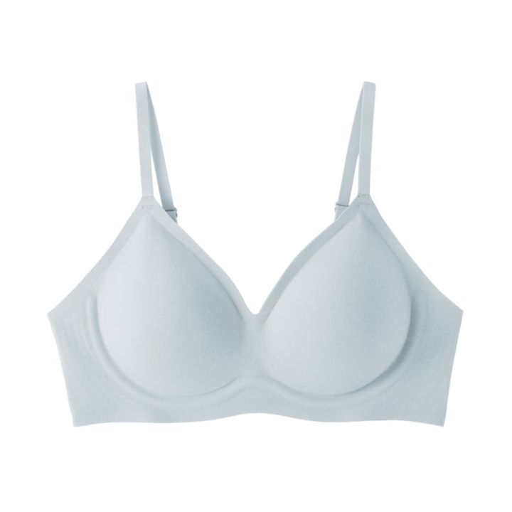 ノンワイヤー 体にあわせて支えるブラジャー（ライトブルー）￥2,990