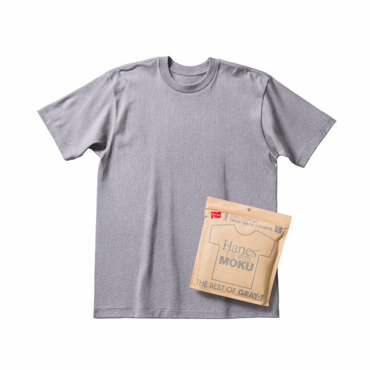 2023年春の「Hanes T-SHIRTS SHIRO」、そして2025年春の「Hanes T-SHIRTS KURO」に 続く、THE BEST OF T-SHIRTSシリーズ第三弾となるのが「Hanes T-SHIRTS MOKU」だ。