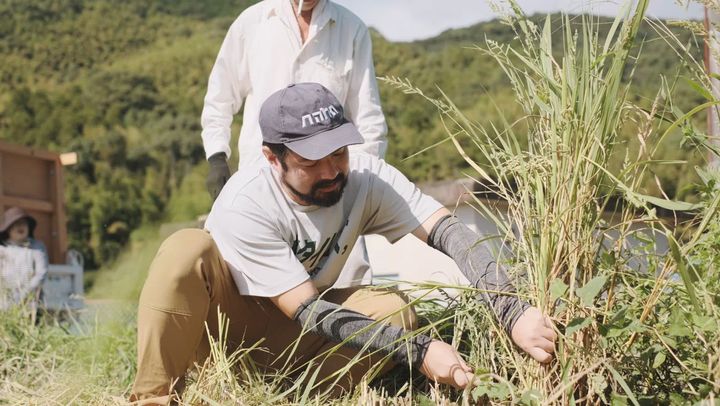 ご飯のお供専門家長船クニヒコさんの稲刈り