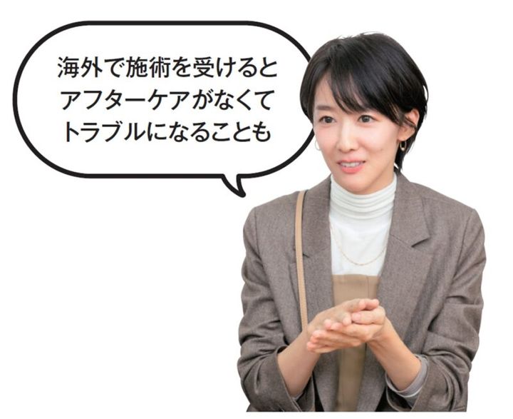 「海外で施術を受けるとアフターケアがなくてトラブルになることも」（ユンさん）