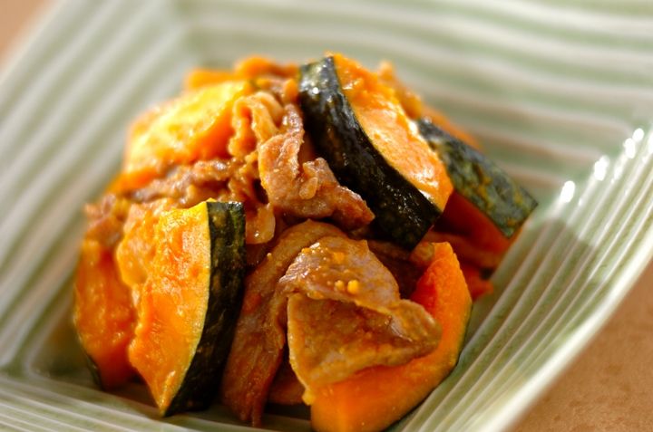 カボチャと豚肉のみそ炒め