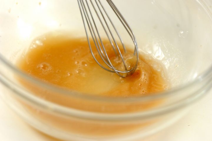 菜の花のからし和えの下準備1