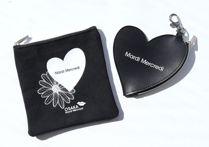Mardi Mercredi［マルディメクルディ］ハートポーチチャーム＆フラットポーチ