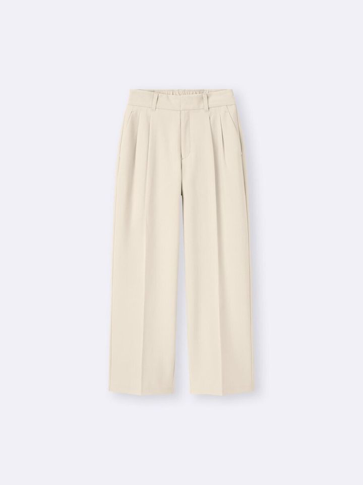 2026gu大人女性おすすめ春タックワイドパンツ