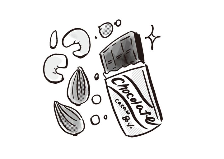 脂質起動な食習慣。ナッツやチョコをおやつに。