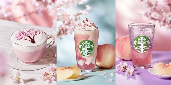 スターバックス「SAKURAビバレッジ」桜 咲くよ 白桃 フラペチーノ／桜 咲くよ ラテ／桜 咲くよ 白桃 ソーダ