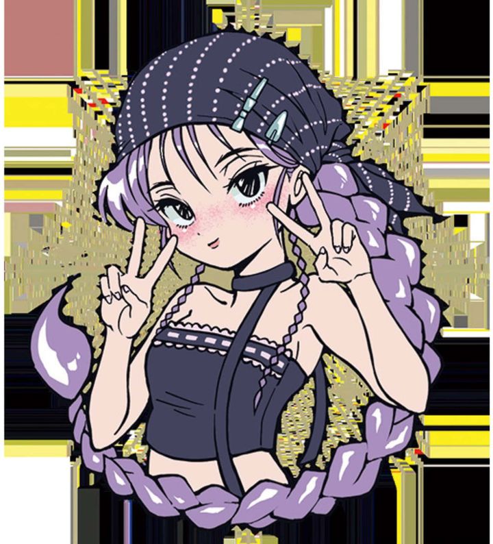 蠍座の今月の運勢を表現した、ミステリアスでクールなガールズイラスト