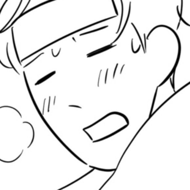 今にも死にそうな表情で寝込む彼氏。 画像提供：(C)ゐ