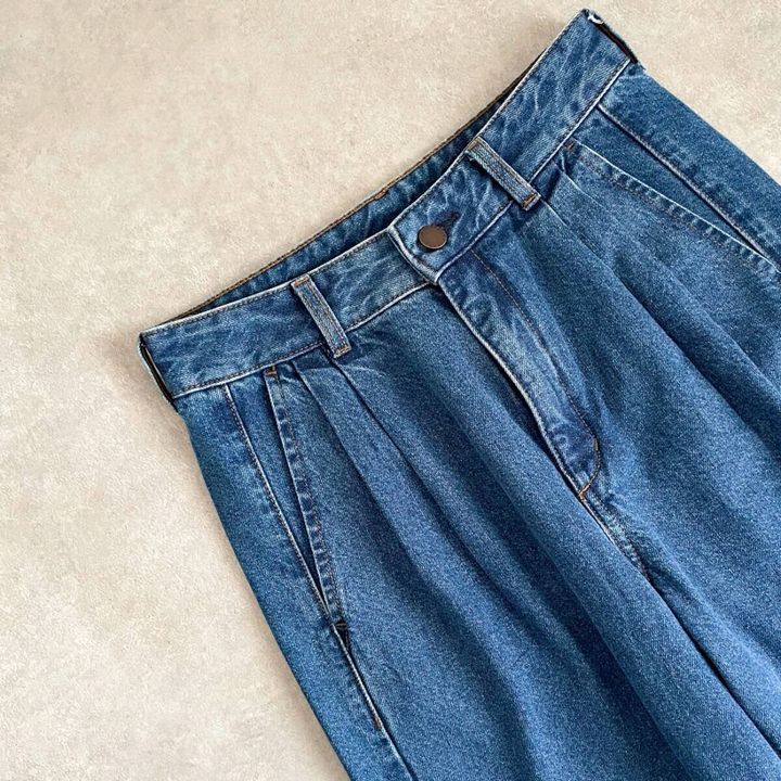 GUデニムタックトラウザー BLUE