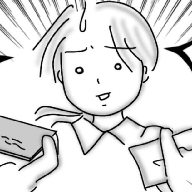 「これで会計して!」「いいからカードで!」レジ前での謎バトルの板挟み。 画像提供：オムニウッチー(@omni_uttii821)